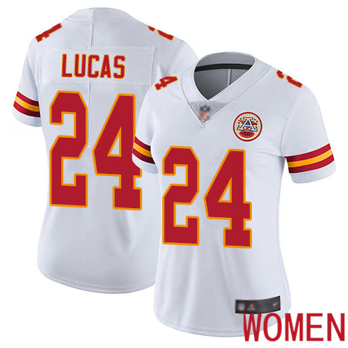 Women Kansas City Chiefs 24 Lucas Jordan White Vapor Untouchable Limited Player Football Nike NFL Jersey